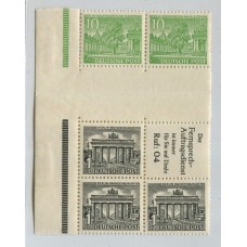 ALEMANIA OCCIDENTAL BERLIN 1949 ZUSAMMENDRUCKE BLOQUE DE 6 ESTAMPILLAS CON ENTRECINTAS NUEVAS CON GOMA SZ.6 +